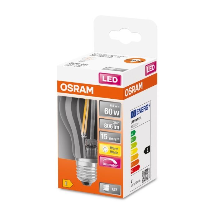 Лампочка Osram LEDSCLA60D 7W/827 230V FIL E27 10X1 (4058075115958) зображення 4