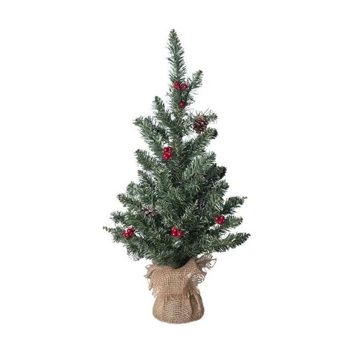 Искусственная сосна Black Box Trees Creston Frosted зеленая с шишками и ягодами 0,60м (8718861153057)