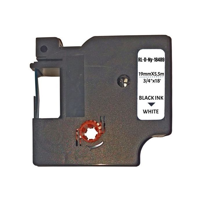Лента для принтера этикеток UKRMARK RL-D-Ny-18489-BK/WT нейлоновая лента. аналог DYMO S0718120, (900287)