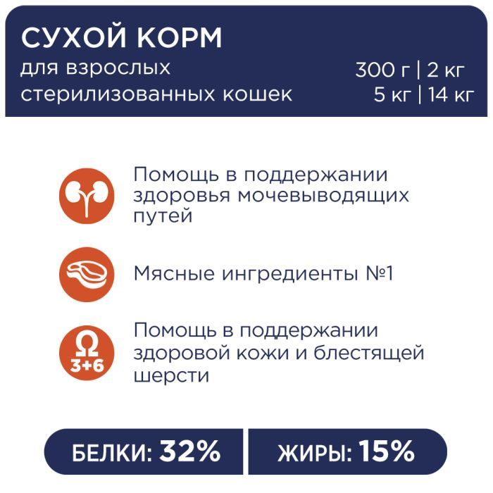 Сухой корм для кошек Club 4 Paws Премиум. Для стерилизованных 14 кг (4820083909665) изображение 4