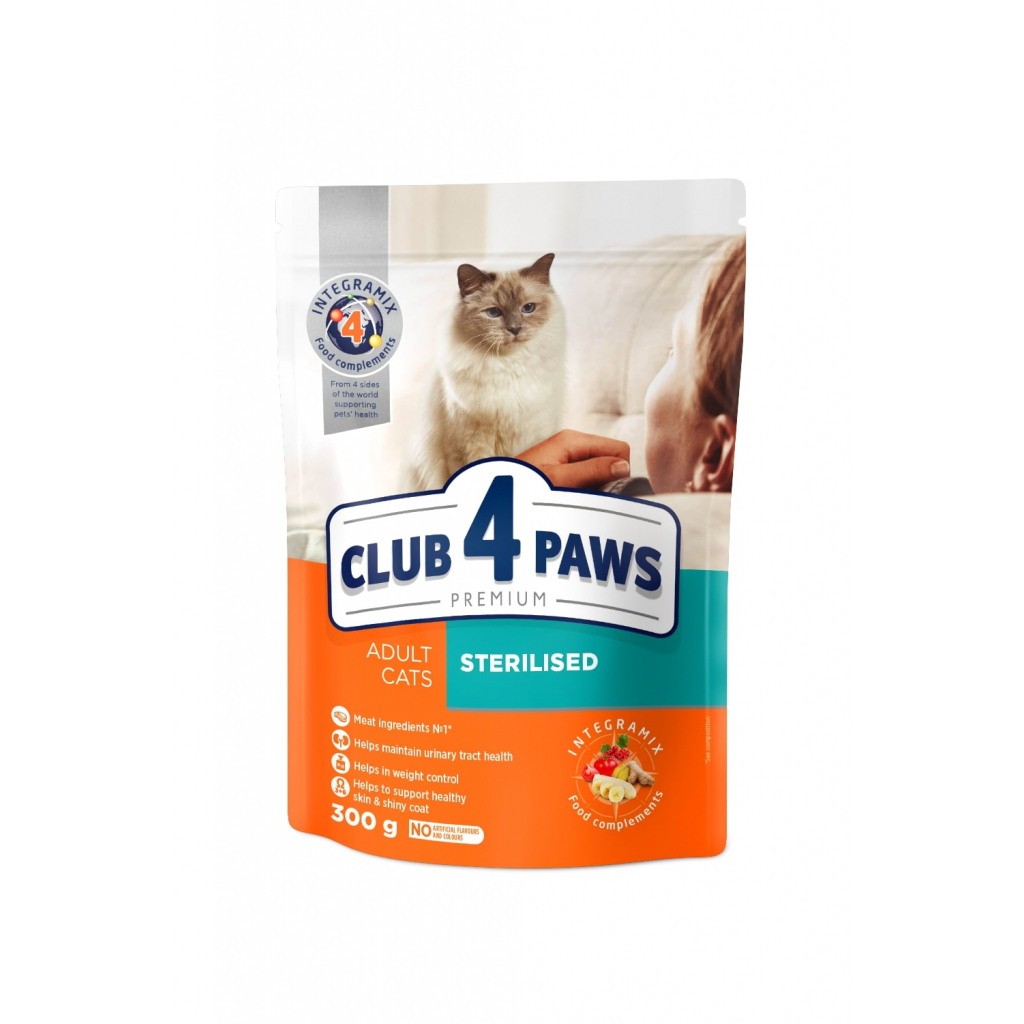 Сухий корм для кішок Club 4 Paws Преміум. Для стерилізованих 300 г (4820083909252)