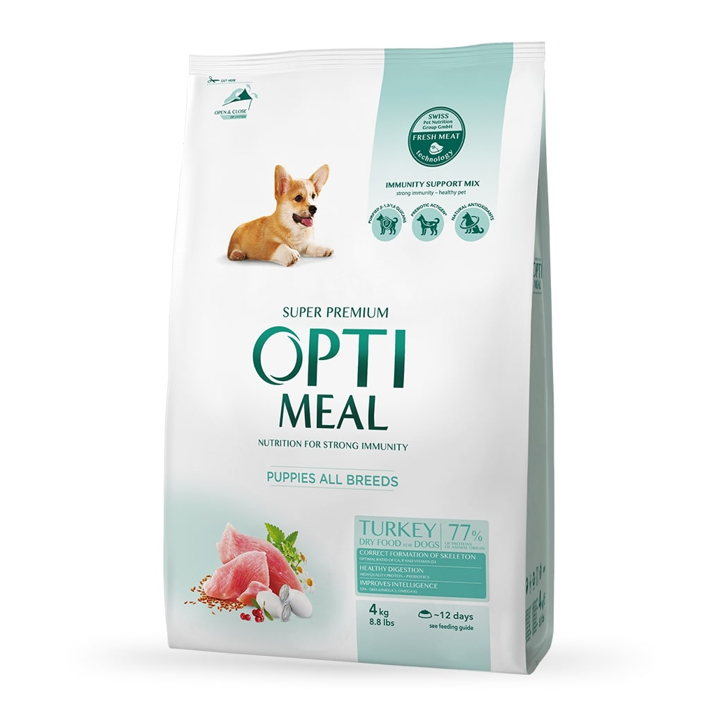 Сухий корм для собак Optimeal для цуценят всіх порід зі смаком індички 4 кг (4820083905490)