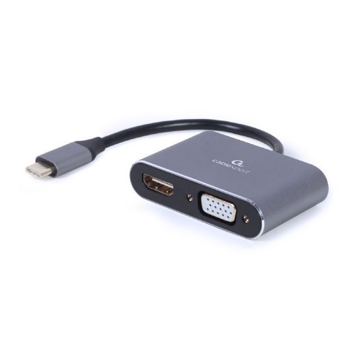 Переходник USB-C to HDMI/VGA, 4К 30Hz Cablexpert (A-USB3C-HDMIVGA-01)