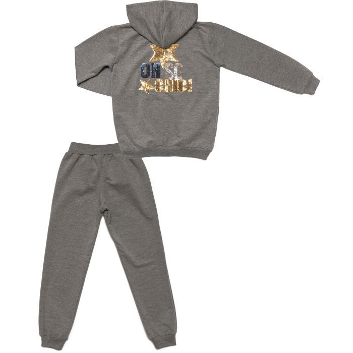 Спортивний костюм дитячий Breeze з паєтками (13097-152G-gray) зображення 4