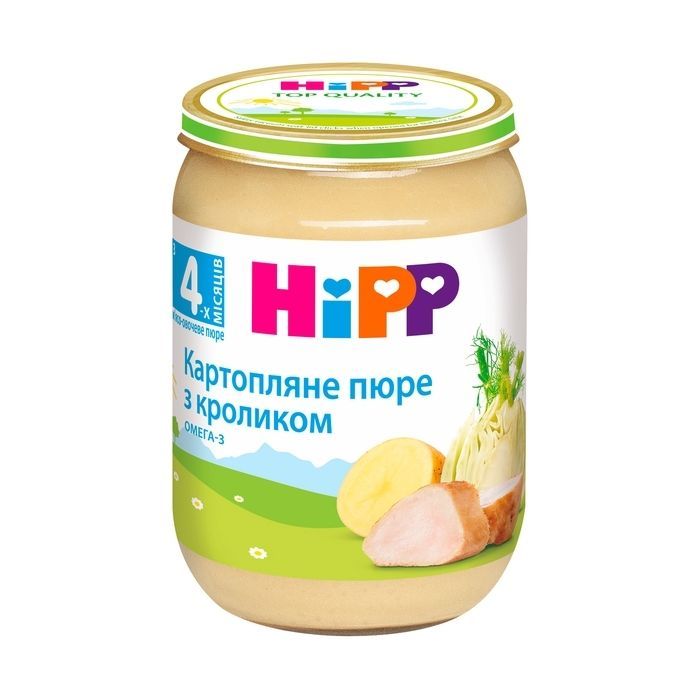 Детское пюре HiPP Картопляне пюре з кроликом, 190 г (9062300131281)