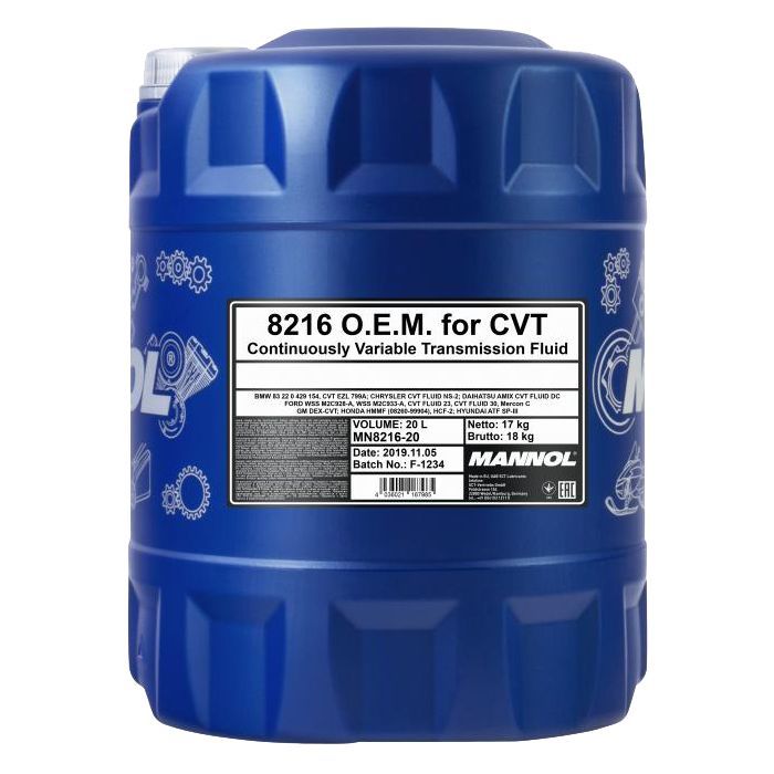 Трансмиссионное масло Mannol 8216 O.E.M. for CVT 4л Metal (MN8216-4ME)