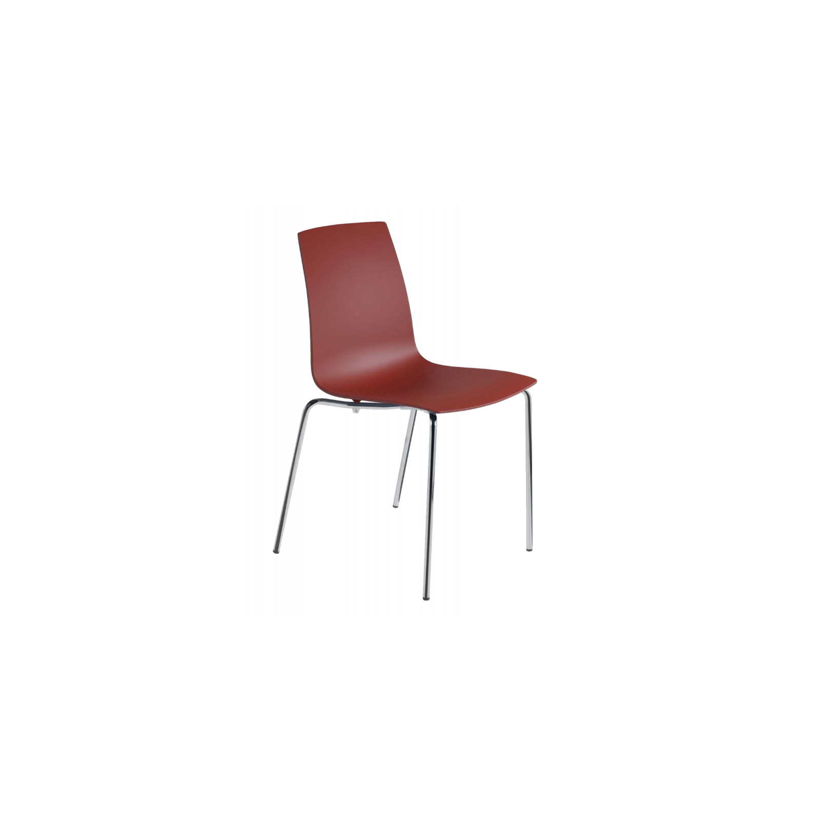 Кухонный стул PAPATYA x-treme-s, сиденье матовый красный кирпич, ножки хром (2649)