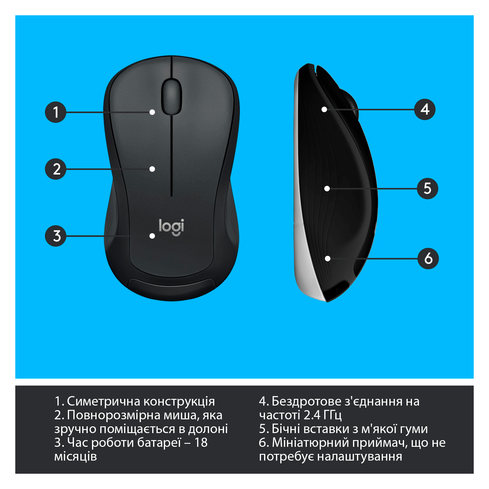 Комплект Logitech MK540 Advanced Wireless UA Black (920-008685) изображение 8