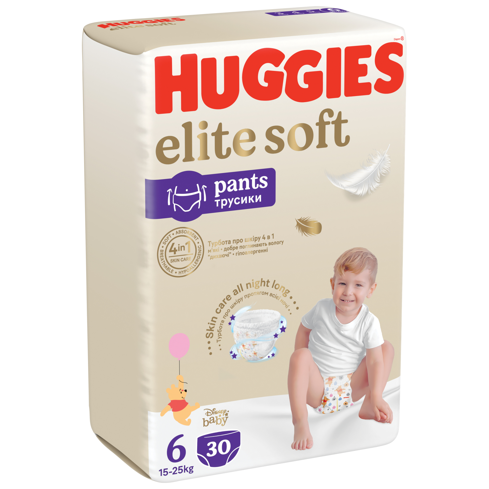 Підгузки Huggies Elite Soft 6 (15-25 кг) Mega 30 шт (5029053582436) зображення 3