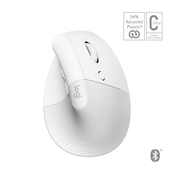 Мишка Logitech Lift for Mac Vertical Ergonomic Mouse Off White (910-006477) зображення 2