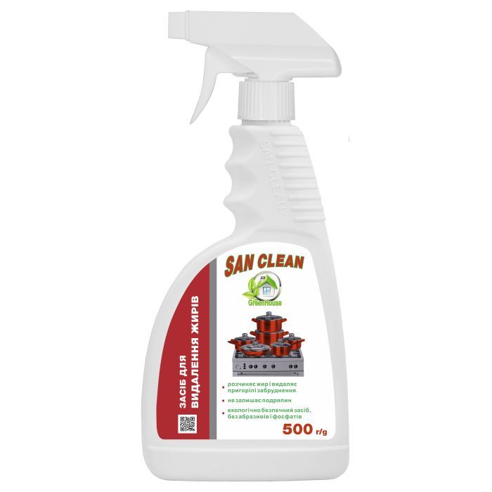Спрей для чистки кухни San Clean Green House Для удаления жира 500 г (4820003542965)