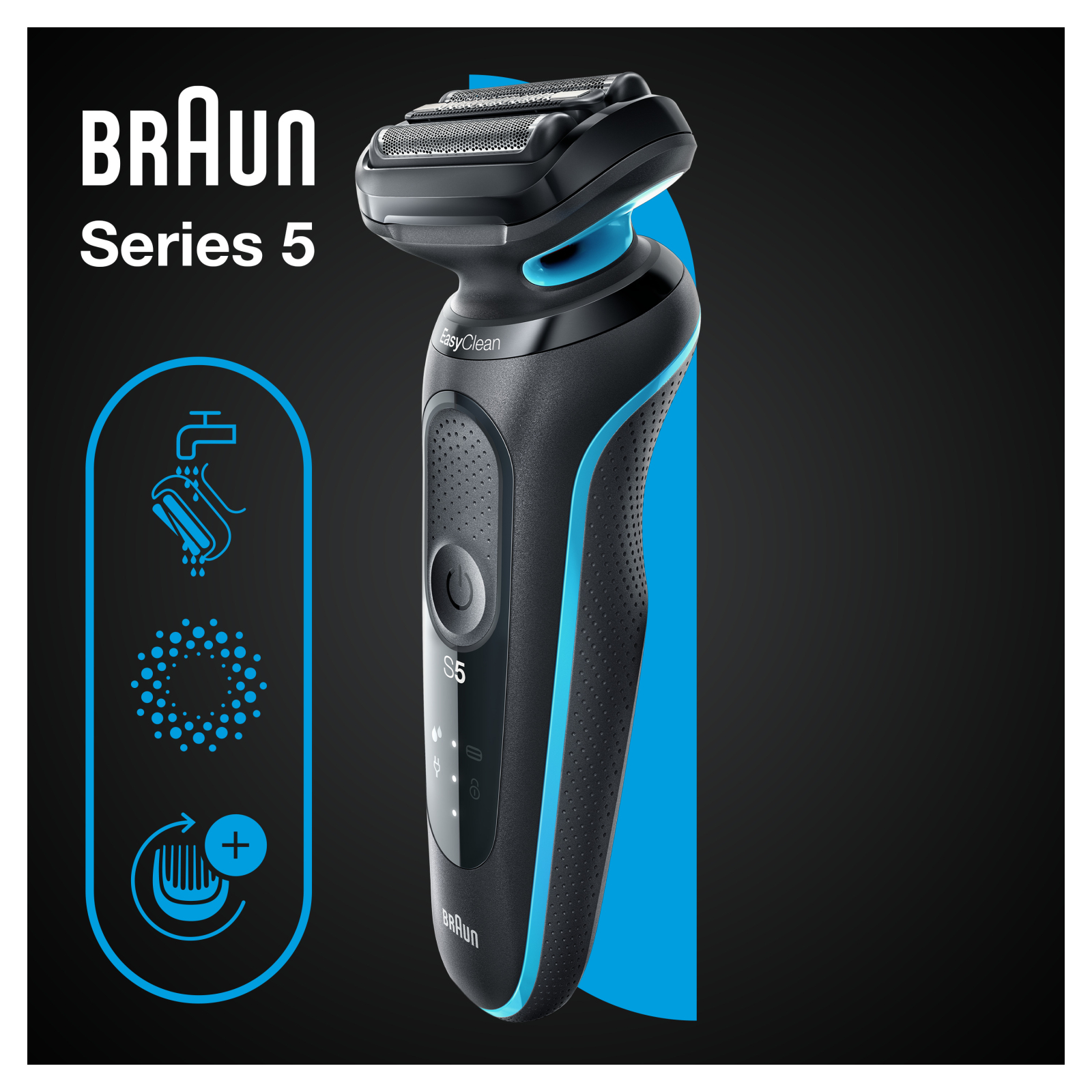 Електробритва Braun Series 5 51-M1000s BLACK / MINT зображення 4