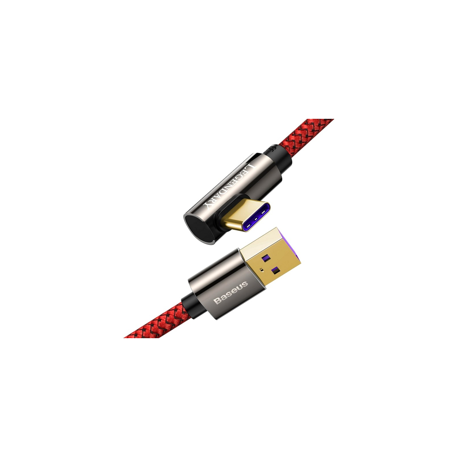 Дата кабель USB 3.1 AM to Type-C 1.0m CATCS 66W 90 Legend Series Elbow Red Baseus (CACS000409) зображення 4