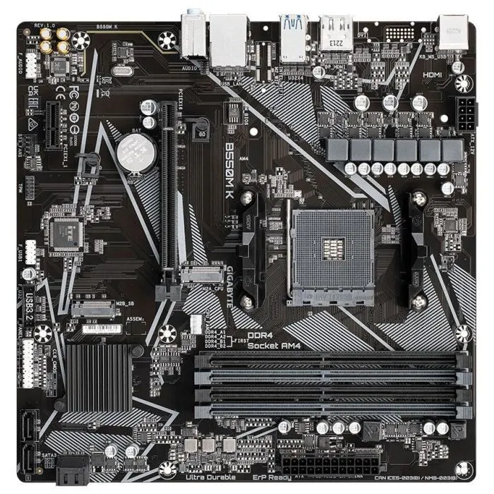 Материнская плата GIGABYTE B550M K изображение 4