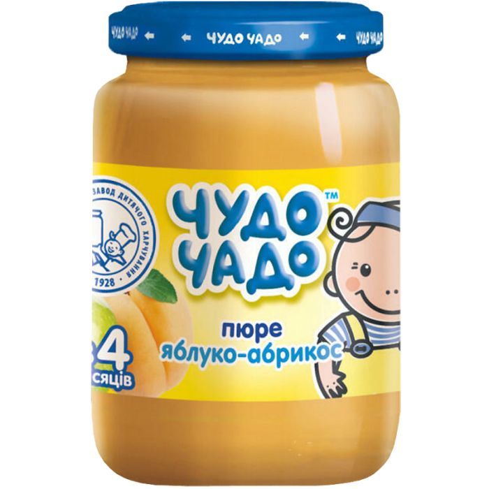 Детское пюре Чудо-Чадо из яблок и абрикоса, 4м+170 г (4820016251427)