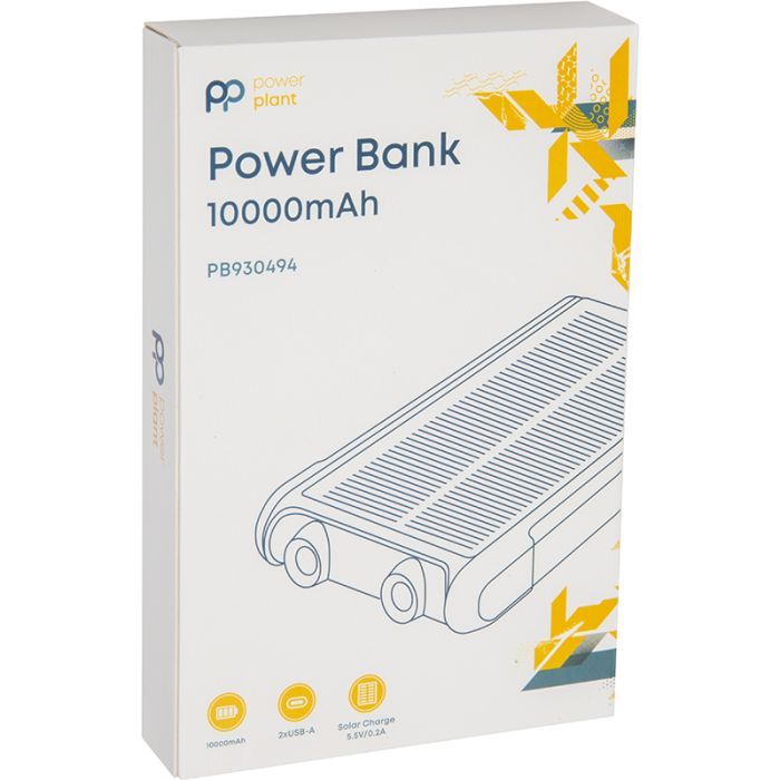 Батарея універсальна PowerPlant 10000mAh, USB-A*2, + Solar 5.5V-0,2A (PB930494) зображення 3
