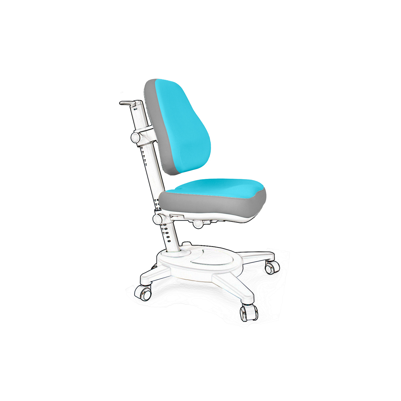 Чохол для крісла Mealux Cambridge, Onyx, Onyx Mobi блакитний з сірим (Чехол KBL (Y-410/418/110))