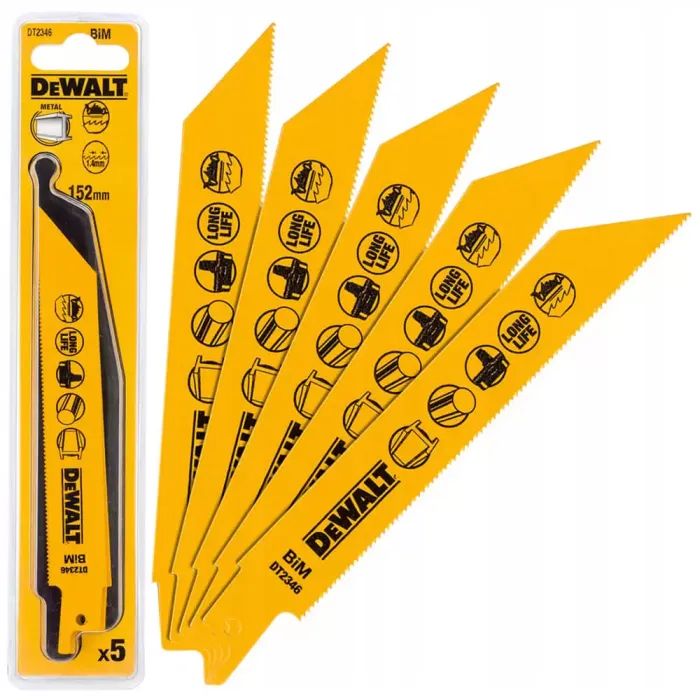 Полотно DeWALT для сабельных пил, по металлу, 152 мм, 18 TPI, 5 шт (DT2346) изображение 3