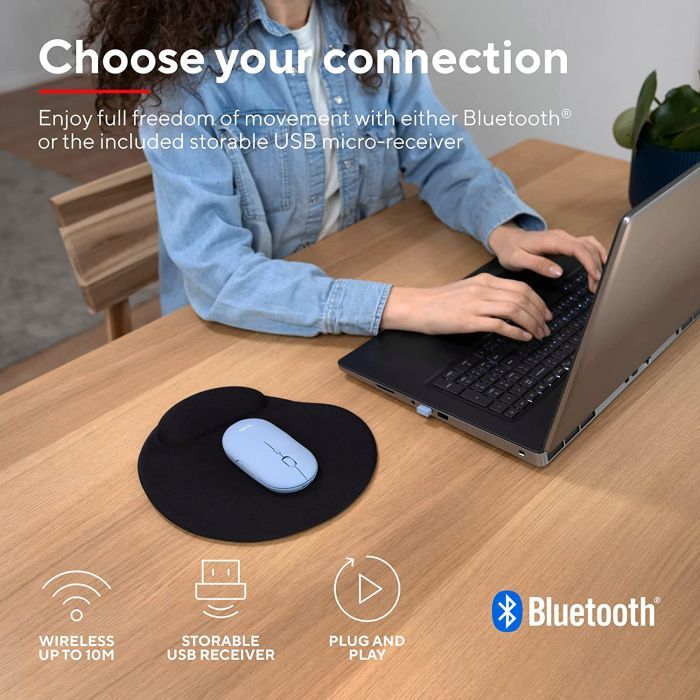 Мишка Trust Puck Wireless/Bluetooth Silent Blue (24126) зображення 12