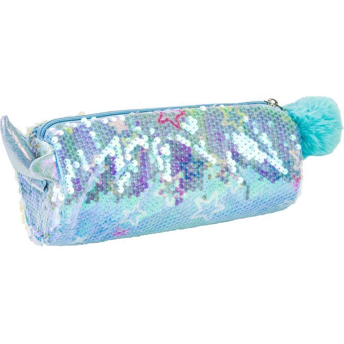 Пенал Cool For School с пайетками и помпоном 1 отделение розовый (CF87063)
