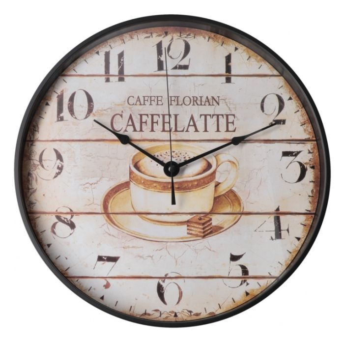Настенные часы Optima Caffelatte пластиковый, белый (O52109)