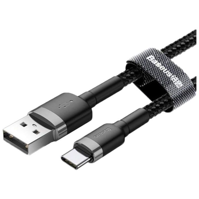 Дата кабель USB 2.0 AM to USB-C 2.0m 2A Gray-Black Baseus (CATKLF-CG1) изображение 2