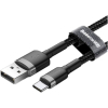 Дата кабель USB 2.0 AM to Type-C 2.0m 3A Gray-Black Baseus (CATKLF-CG1) зображення 2