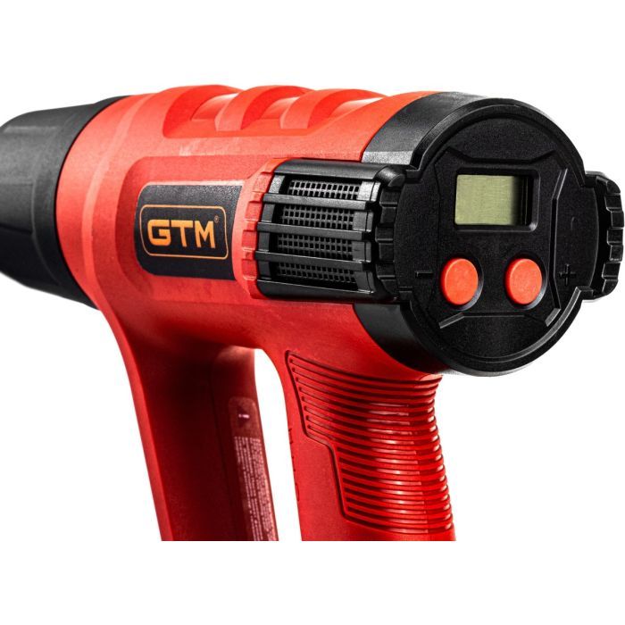 Строительный фен GTM HG2000EM, 2000Вт, 80-600С, 300/500л/мин, LCD-дисплей (HG2000EM) изображение 4