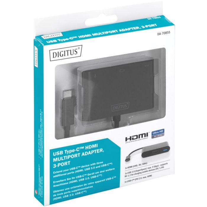 Переходник USB-C to HDMA 2xUSB Digitus (DA-70855) изображение 5