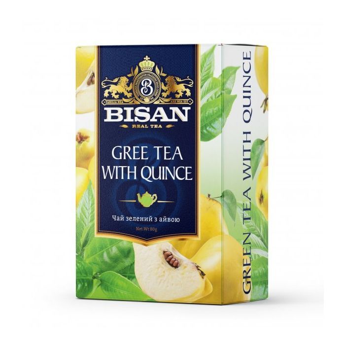 Чай Bisan Green Tea With Quince 80 г (4820186122565)