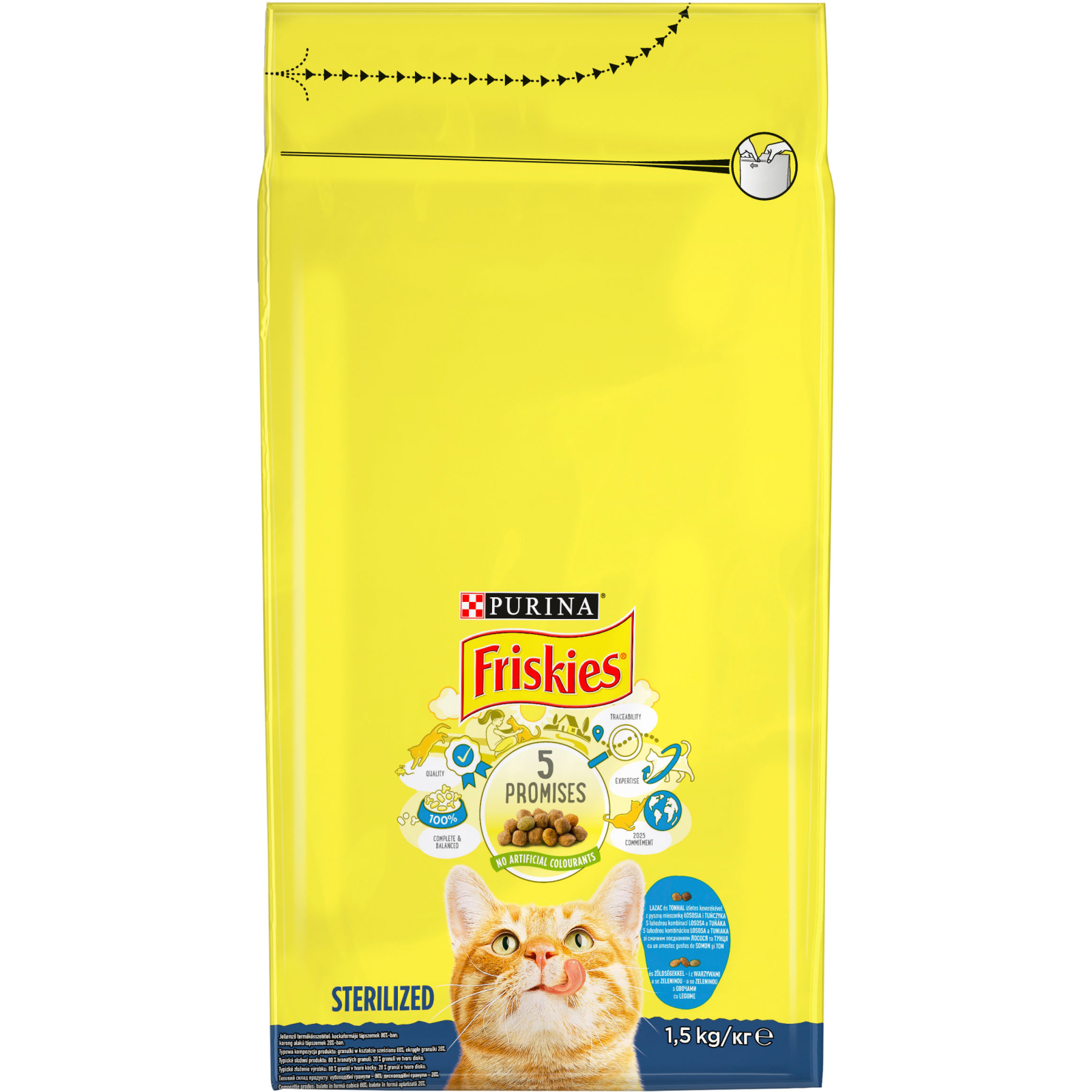 Сухой корм для кошек Purina Friskies Sterile с лососем и овощами 1.5 кг (7613033002458) изображение 2