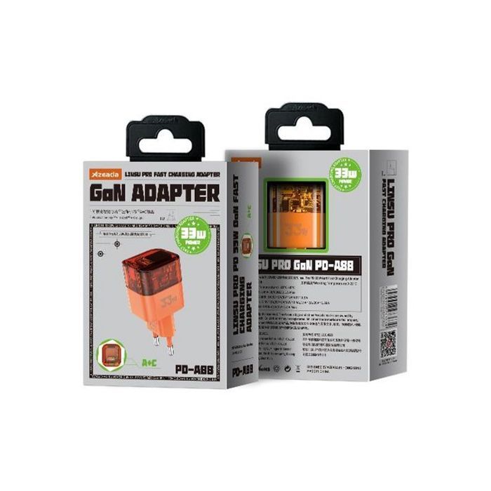 Зарядний пристрій Proda Azeada PD-A88 33W GAN Orange (PD-A88-OR) зображення 5
