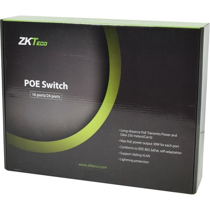 Комутатор мережевий ZKTeco ZK-PoE1621N-200W (ZK-PoE1621N(S)-200W) зображення 4