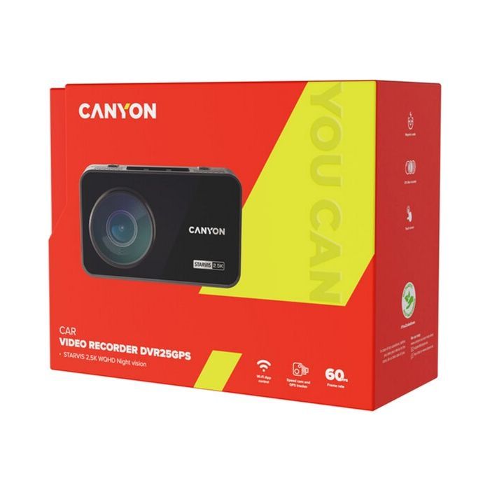 Відеореєстратор Canyon DVR25GPS WQHD 2.5K 1440p GPS Wi-Fi Black (CND-DVR25GPS) зображення 8