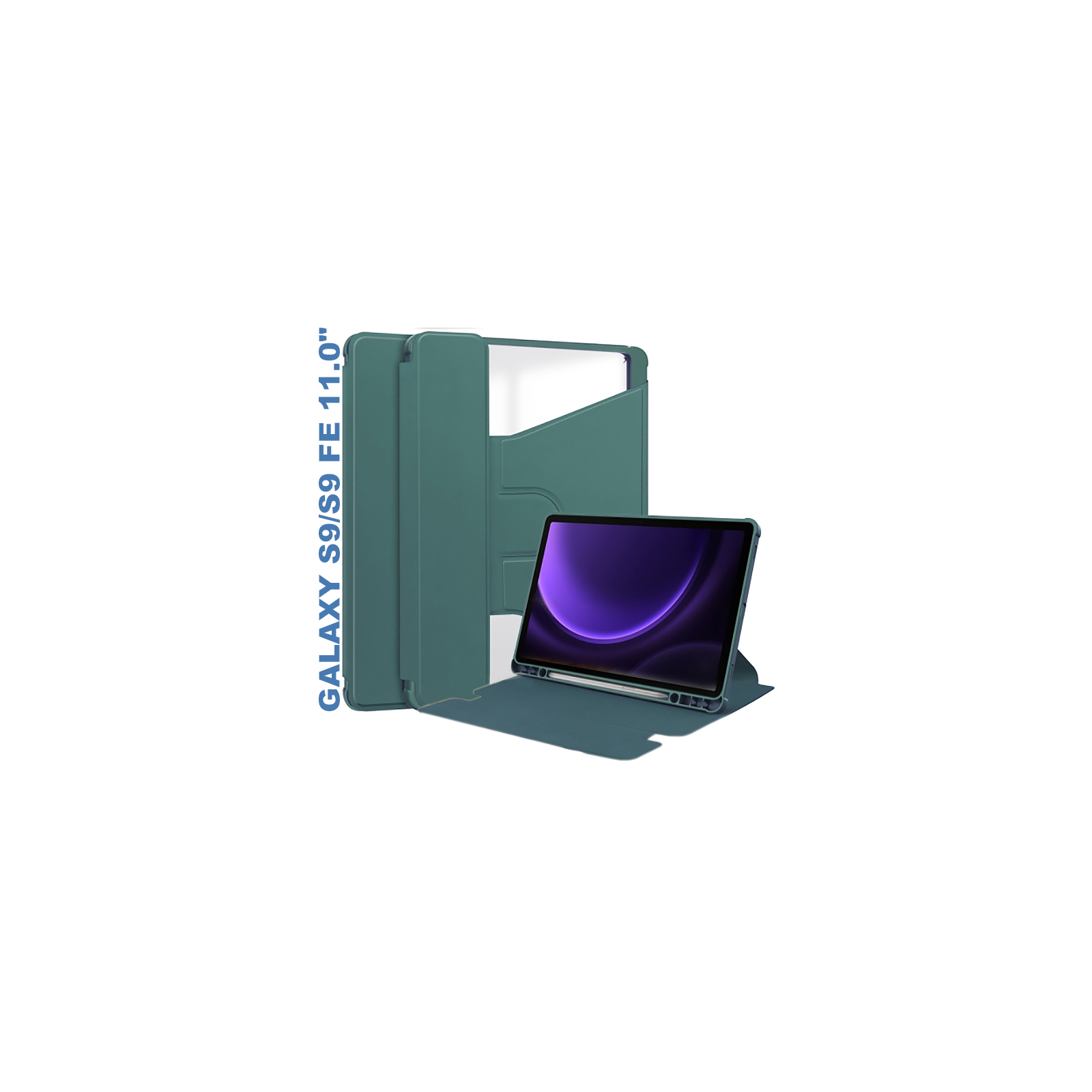 Чехол для планшета BeCover 360° Rotatable Samsung Tab S9 (SM-X710/SM-X716)/S9 FE (SM-X510/SM-X516B) 11.0" Dark Green (710434)