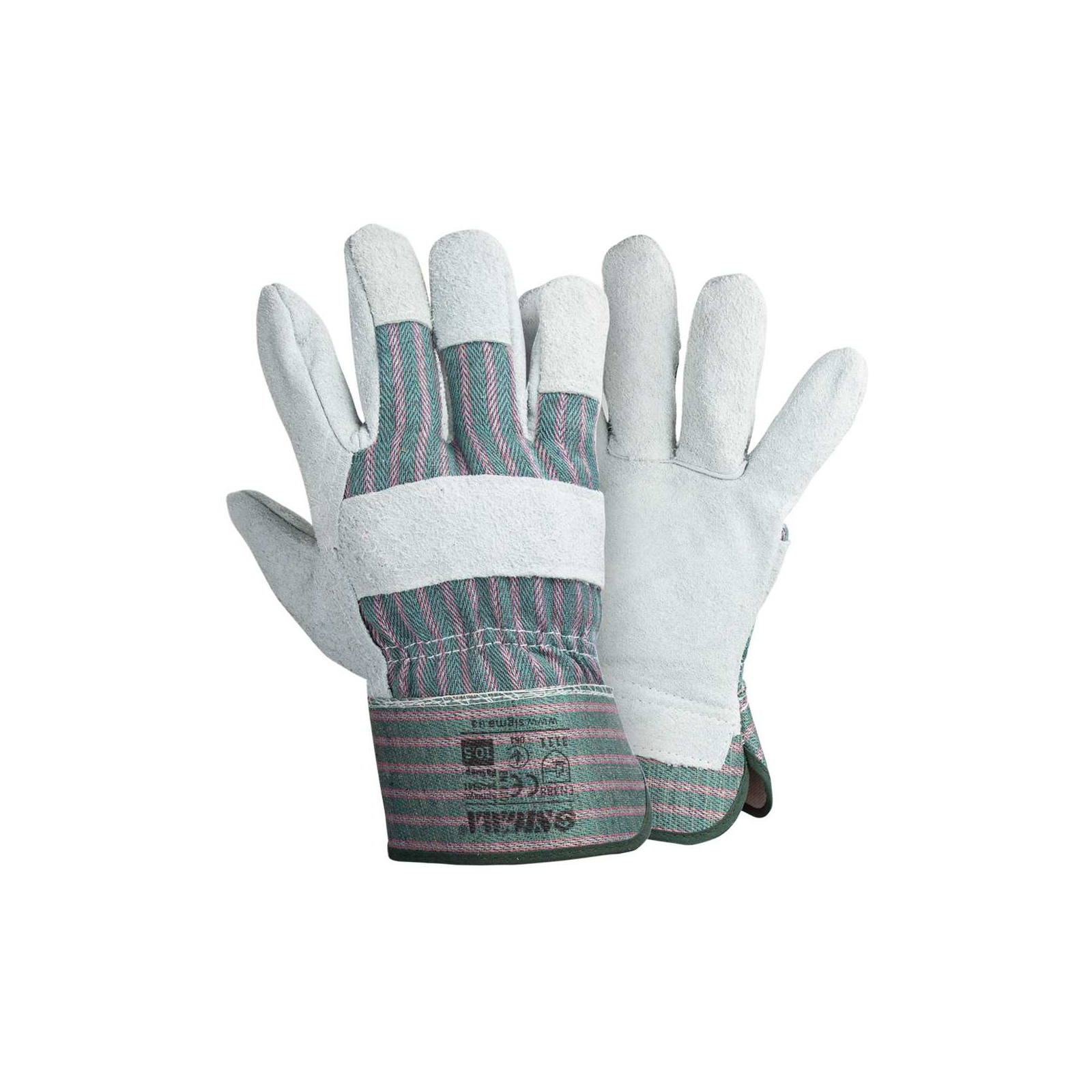 Защитные перчатки Sigma комбинированные замшевые р10.5, класс АВ (цельная ладонь) (9448341)