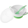 Набор детской посуды Akuku тарелка на присоске с ложкой, белый-зеленый (A0504) изображение 2