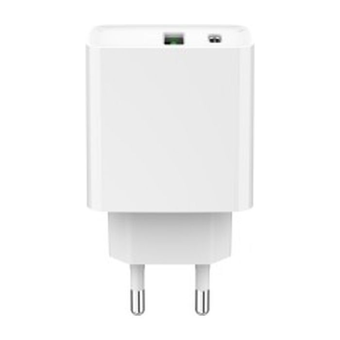 Зарядное устройство Gembird USB-A + Type-C (PD20W + QC3.0 18W) white (TA-UC-PDQC20-01-W) изображение 2