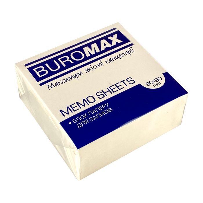 Папір для нотаток Buromax білий 90х90х40 мм, 500 аркушів не склеєний (BM.2277)