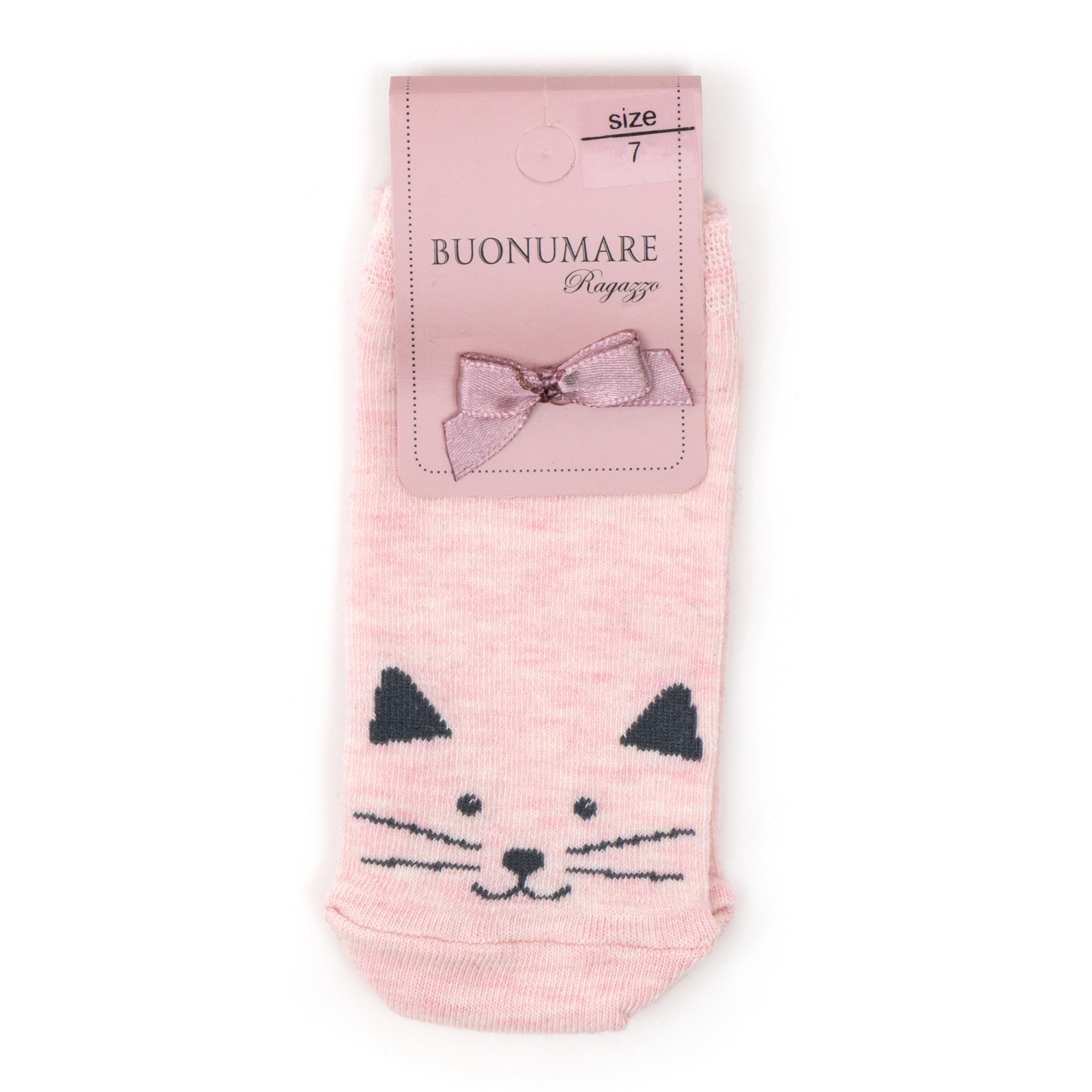 Шкарпетки дитячі BNM з котиком (M0C0201-0141-7G-pink) зображення 2