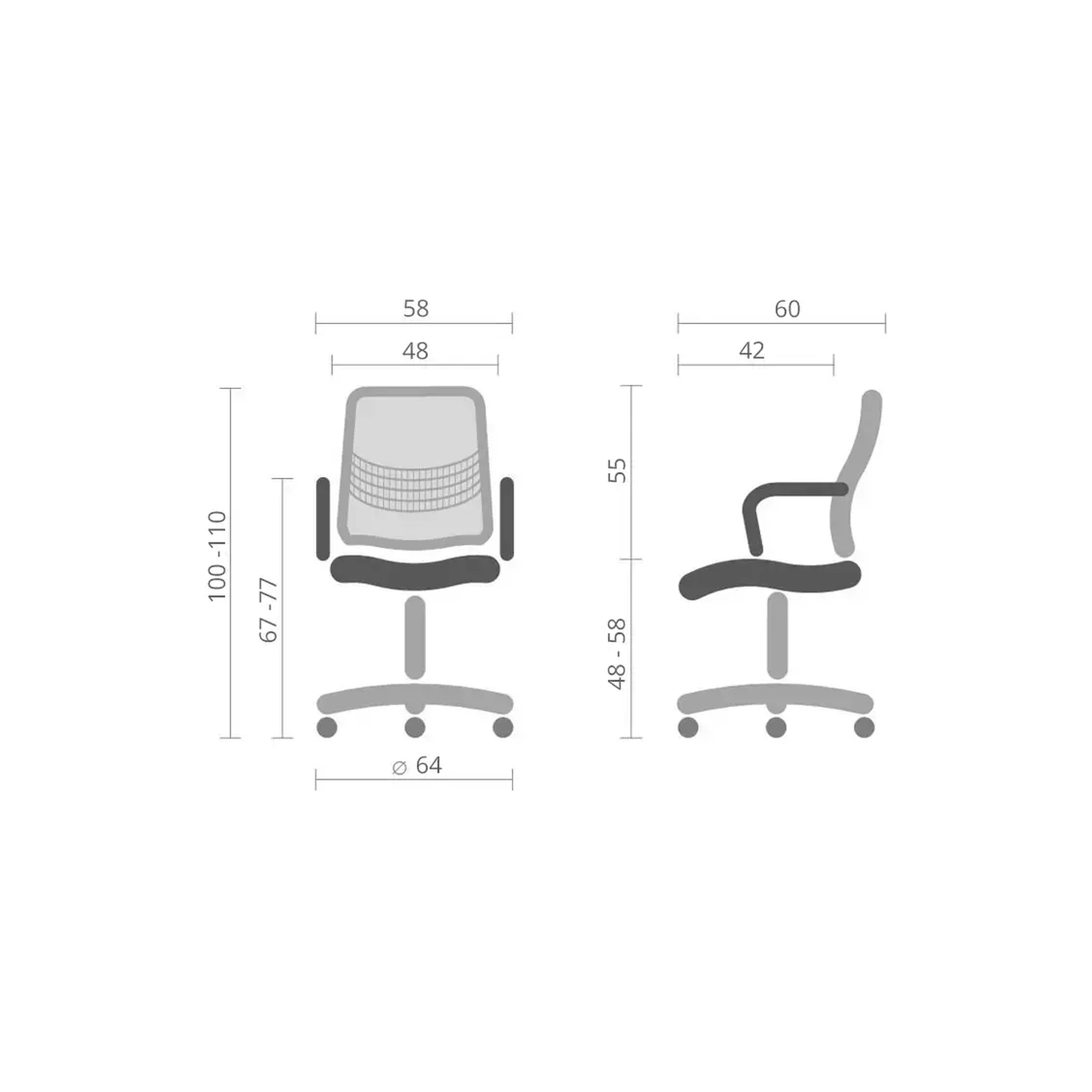Офісне крісло Аклас Асті KD Сірий (00119643) зображення 7
