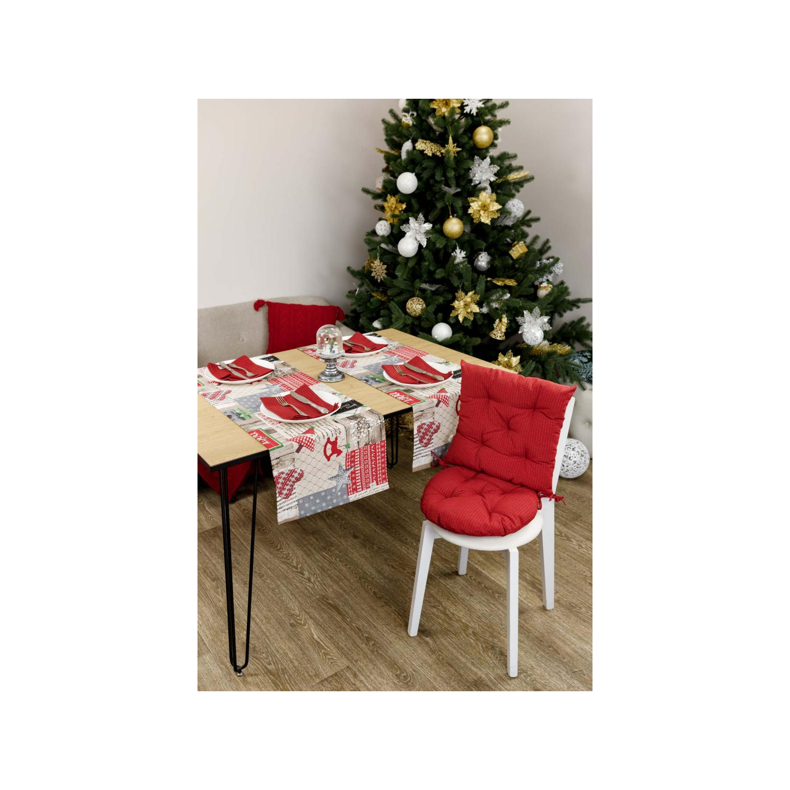 Подушка на стілець Прованс Merry Christmas червона D-40 (031490) зображення 3