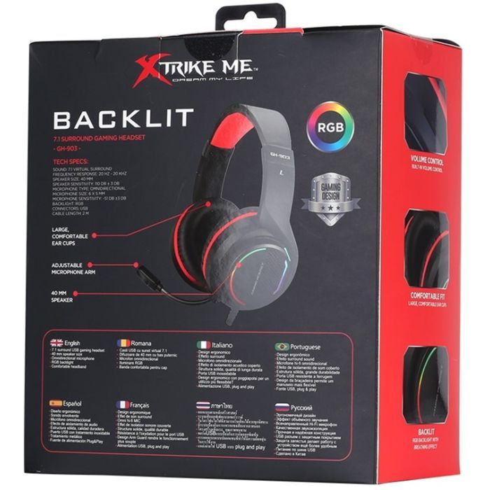 Навушники Xtrike ME GH-903 RGB-LED Black (GH-903) зображення 6