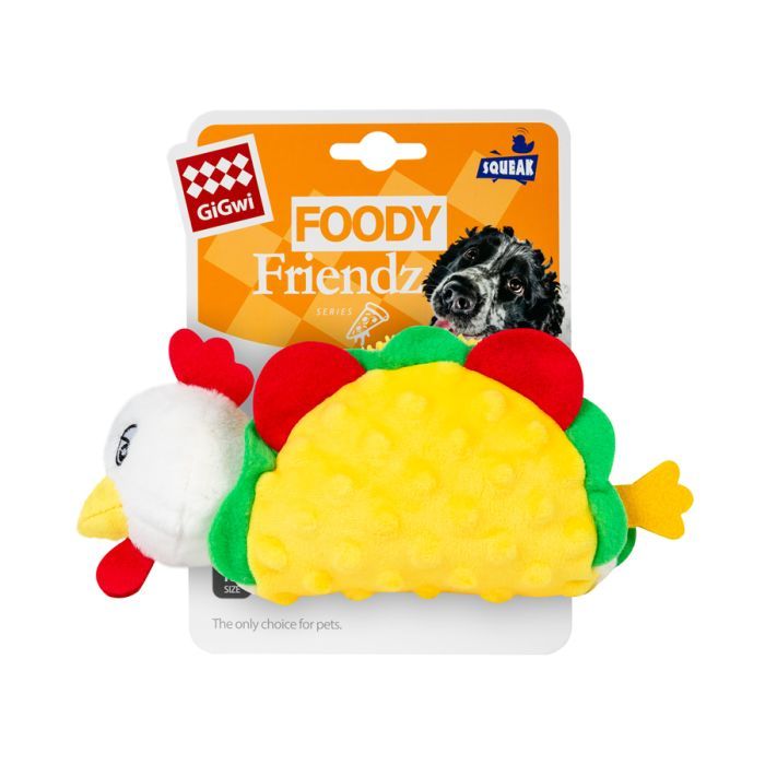 Игрушка для собак GiGwi Foody Friends Куриный Тако с пищалкой 26 см (2263) изображение 2