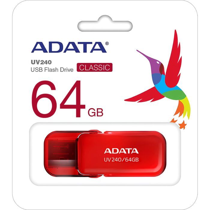 USB флеш накопитель ADATA 64GB AUV 240 Red USB 2.0 (AUV240-64G-RRD) изображение 3