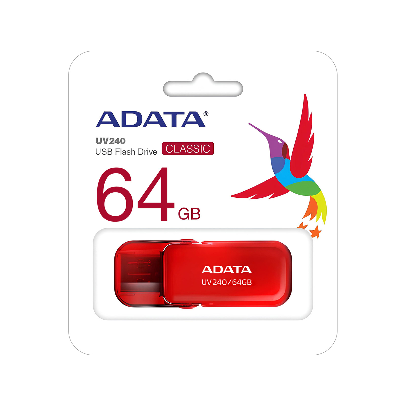 USB флеш накопитель ADATA 64GB AUV 240 Red USB 2.0 (AUV240-64G-RRD) изображение 3