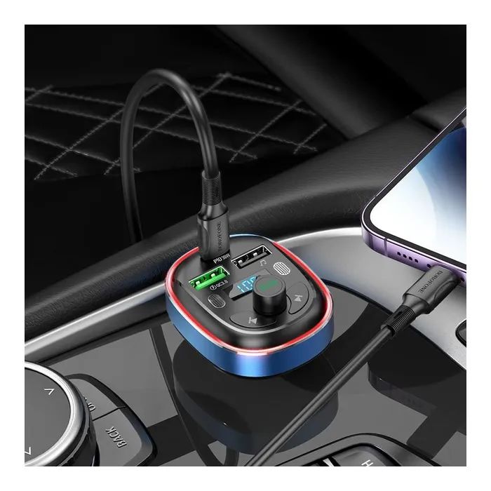 FM модулятор BOROFONE BC47, Gray, Box зображення 6