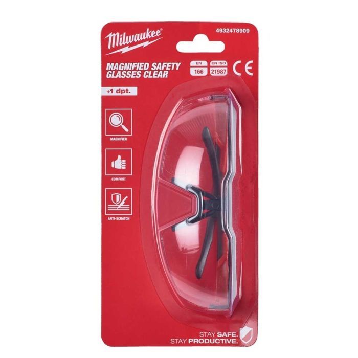 Защитные очки Milwaukee с зоной коррекции, +1, прозрачные (4932478909) изображение 3