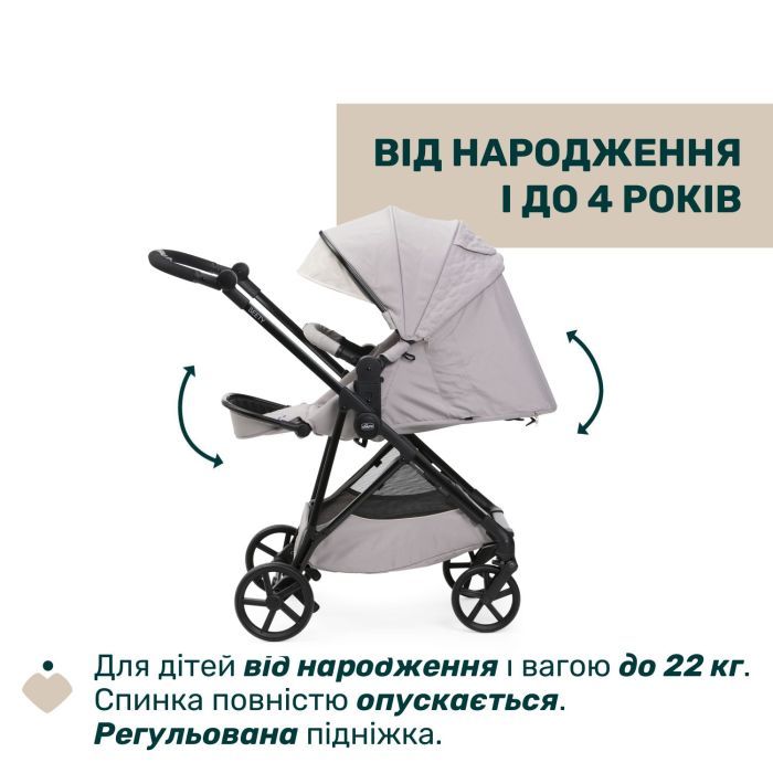 Коляска Chicco 2 в 1 Seety сіра (2900990869008) (87097.53.01) изображение 7