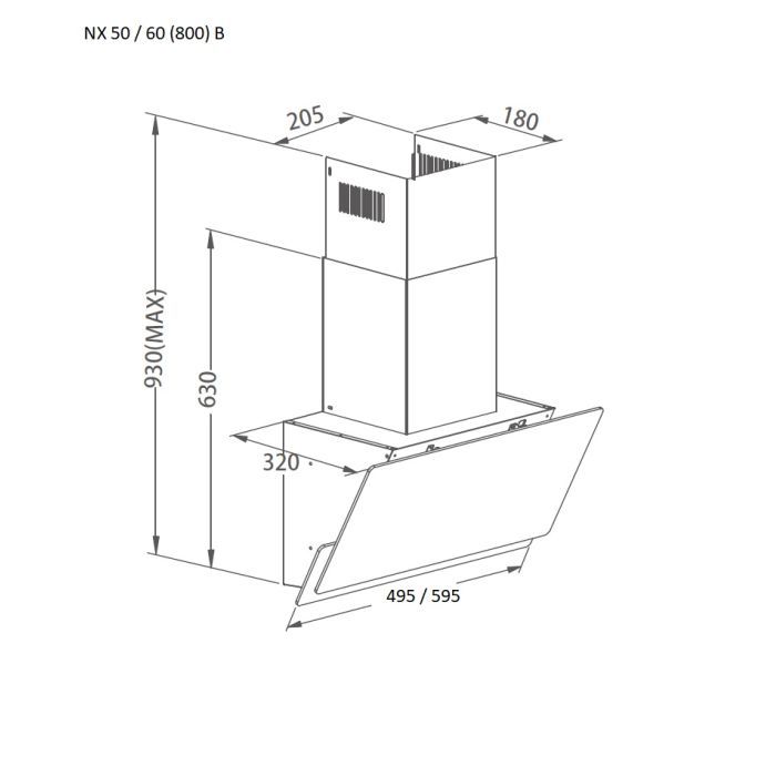 Вытяжка кухонная Pyramida NX 50 (800) B GBL изображение 8